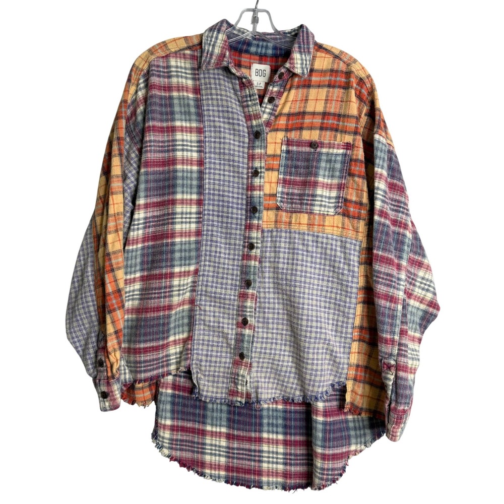 Uo Bdg Patchwork Flannel Womens S Multi Color Ove… - image 1